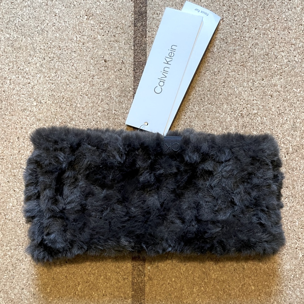 Calvin Klein Faux Fur Headband & Ear Warmer - Dark Brown